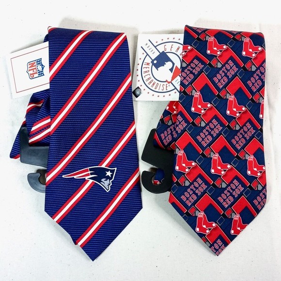 New England Patriots & Boston Red Sox Neck Tie NEW Lot of 2 - MLB NFL - Picture 1 of 9